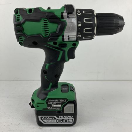 ЗЗ HiKOKI ハイコーキ 14.4v コードレス振動ドライバドリル バッテリーx2 充電器 ケース付 DV14DBL2 グリーン×ブラック