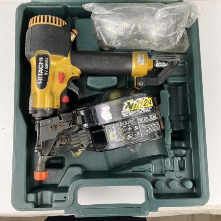 ЗЗ HITACHI 日立 65mm 高圧 エア釘打ち機 ケース付 NV65HMJ ゴールド×ブラック