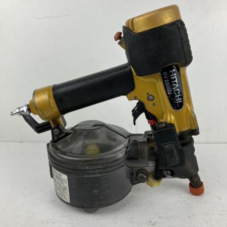 ЗЗ HITACHI 日立 65mm 高圧 エア釘打ち機 ケース付 NV65HMJ ゴールド×ブラック