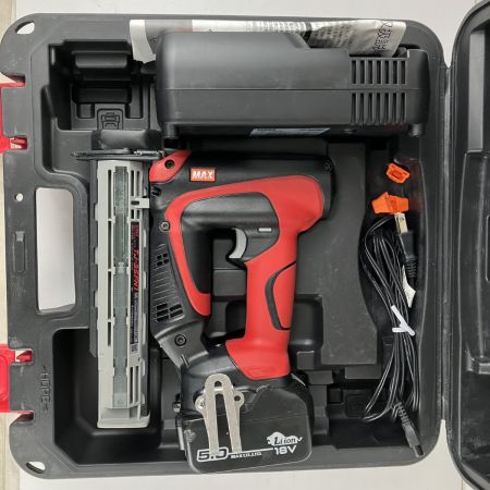 ЗЗ MAX マックス 18v 35mm 充電式フィニッシュネイラ バッテリーx1 充電器 ケース付 TJ-35FN1 ブラック×レッド