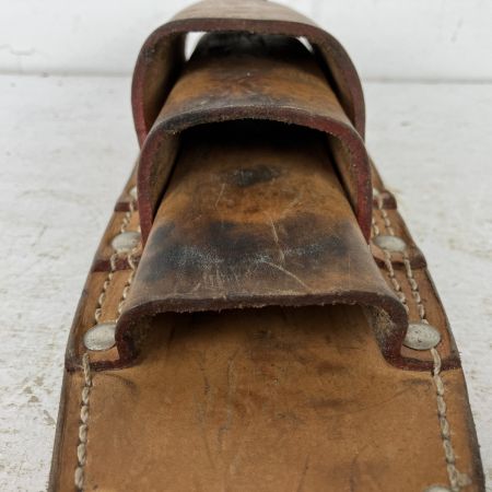 ЗЗ KNICKS ニックス ヌメ革 チェーン式親子3段ペンチホルダー チェーン金具 ベルトループ付 KN-303PDX キャメル