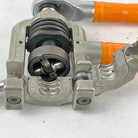 ЗЗ INABA DENKO ロングフレキツバ出し機 ツバ出し工具 配管 カセットダイス ケース付 TM-135 シルバー×オレンジ