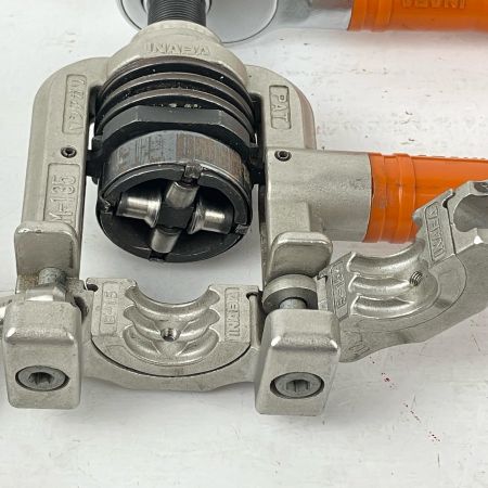 ЗЗ INABA DENKO ロングフレキツバ出し 機ツバ出し工具 配管 カセットダイス ケース付 TM-135 シルバー×オレンジ