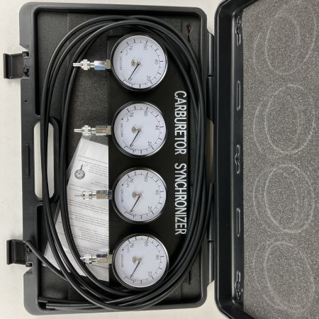 ЗЗ Toolsisland 4連バキュームゲージセット ケース付 レギュレーター 負圧測定 改良型 ブラック