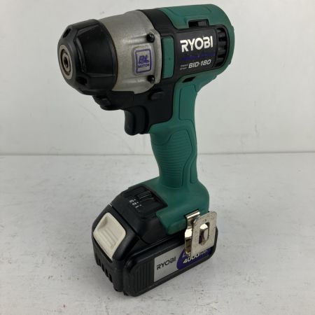 ЗЗ RYOBI リョービ 18v インパクトドライバ バッテリーx2 充電器 ケース付 BID-180 グリーン