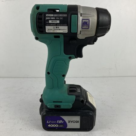 ЗЗ RYOBI リョービ 18v インパクトドライバ バッテリーx2 充電器 ケース付 BID-180 グリーン
