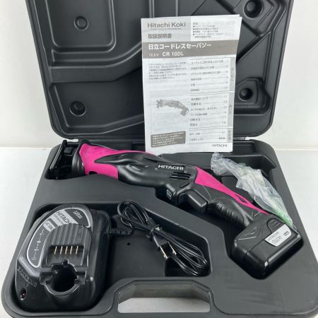 ЗЗ HITACHI 日立 10.8v 充電式セーバーソー 充電器 バッテリー×1 ケース付 CR10DL ピンク×ブラック
