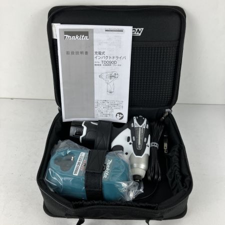 ЗЗ MAKITA マキタ 10.8v インパクトドライバ バッテリーx1 充電器 ケース TD090DWSPW ホワイト×ブラック