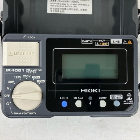 ЗЗ HIOKI 単三電池×4 絶縁抵抗計 取説付 IR4051-10 ブラック