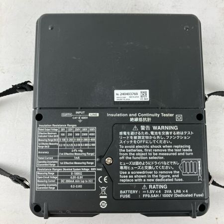 ЗЗ HIOKI 単三電池×4 絶縁抵抗計 取説付 IR4051-10 ブラック