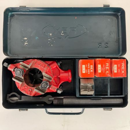 ЗЗ REX レッキス リード型パイプネジ切り機 手動ネジ切り機 チェーザ ケース付 2R レッド