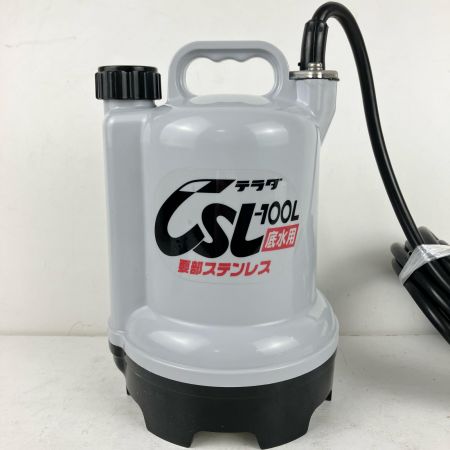 ЗЗ TERADA 25ｍｍ 100v 低水用水中ポンプ 要部ステンレス 外箱付 CSL-100L グレー