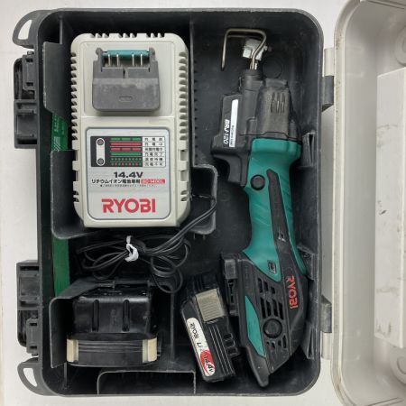 ЗЗ RYOBI リョービ 14.4v 充電式レシプロソー バッテリーx2 充電器 ケース付 BRJ-120 ブラック×グリーン