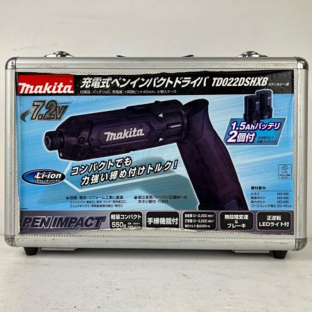 ЗЗ MAKITA マキタ 7.2v 充電式ペンインパクトドライバ 充電器 バッテリー×2 ケース付 TD022D ブラック