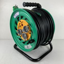 ЗЗ 日動工業 100v 50m ドラム コードリール 防雨防塵型 アース付 温度センサー付 FW-E53 グリーン Sランク