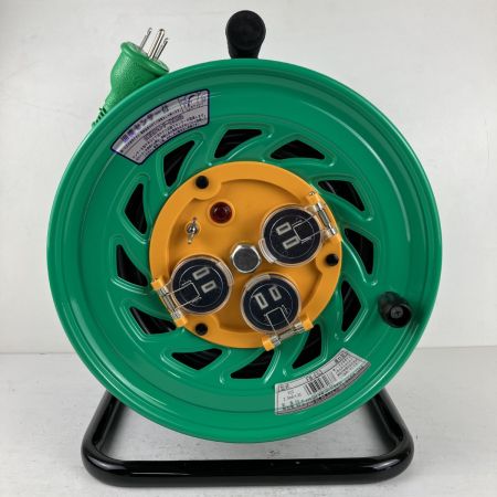 ЗЗ 日動工業 100v 50m ドラム コードリール 防雨防塵型 アース付 温度センサー付 FW-E53 グリーン