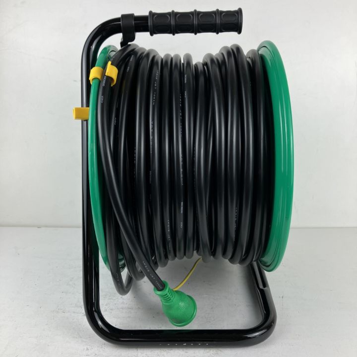 エアコードリール ガン付き ※中古Aランク ЗЗ 日動工業 100v 50m ドラム コードリール 防雨防塵型 アース付 温度