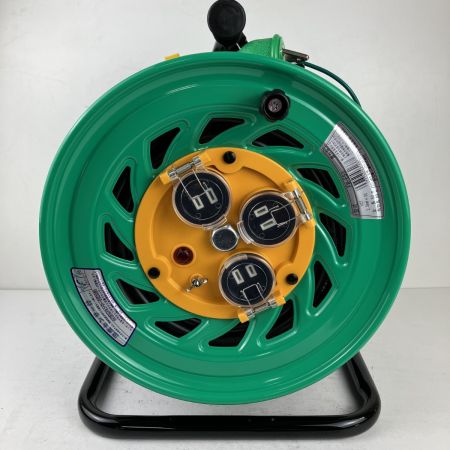 ЗЗ NICHIDO (2) 100v 50m ドラム コードリール 防雨防塵型 アース付 温度センサー付 FW-E53 グリーン