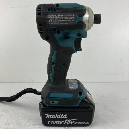 ЗЗ MAKITA マキタ 18v 充電式インパクトドライバ バッテリーx1付 TD171D ブルー