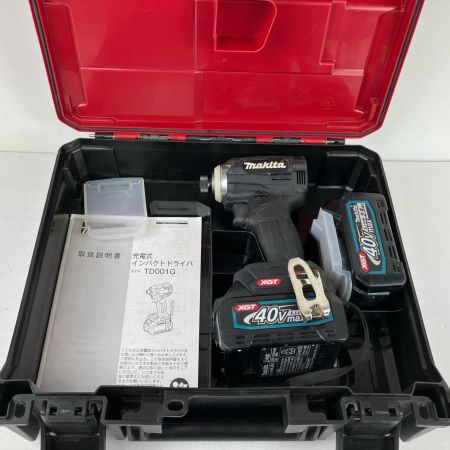 ЗЗ MAKITA マキタ 40v 充電式インパクトドライバ バッテリー×2 ケース付 ※充電器なし TD001G ブラック