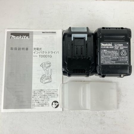 ЗЗ MAKITA マキタ 40v 充電式インパクトドライバ バッテリー×2 ケース付 ※充電器なし TD001G ブラック