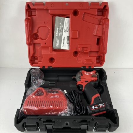 ЗЗ Milwaukee 12v 充電式インパクトレンチ バッテリーx2 充電器 ケース付 M12 FIWF12-0C JP レッド