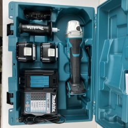 ЗЗ MAKITA マキタ 18v 100mm ディスクグラインダ バッテリーx2 充電器 ケース付 GA408DRGX ブルー Sランク