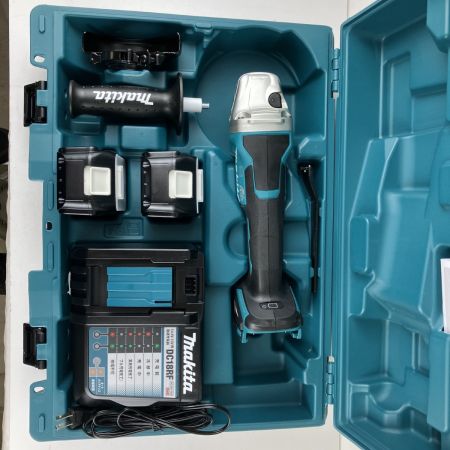 ЗЗ MAKITA マキタ 18v 100mm ディスクグラインダ バッテリーx2 充電器 ケース付 GA408DRGX ブルー