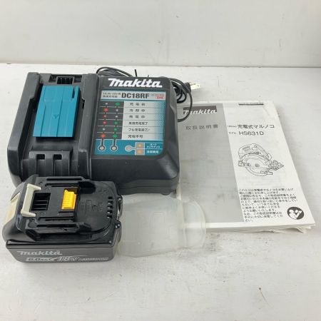 ЗЗ MAKITA マキタ 18v 165mm 充電式丸のこ 充電器 バッテリー×1 ケース付 HS631D ブラック