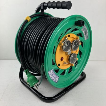 ЗЗ NICHIDO 100v 50m コードリール ドラム FW-E53 グリーン