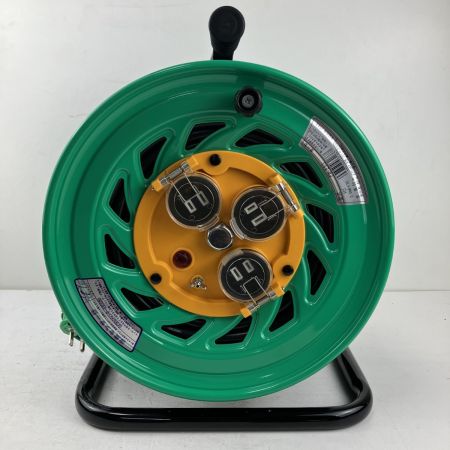 ЗЗ NICHIDO 100v 50m コードリール ドラム FW-E53 グリーン