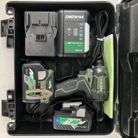 ЗЗ HiKOKI ハイコーキ 36v インパクトドライバ バッテリーx2 充電器 ケース付 WH36DC グリーン