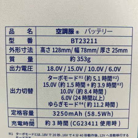 ЗЗ アイトス セフト研究所 18v 3250mAh バッテリー 取説 外箱付 PSEマーク有 BT23211
