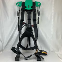 ЗЗ TAJIMA タジマ Mサイズ フルハーネス型安全帯 平ロープ式ダブルランヤード・腰当・腰ベルト付き ブラック Aランク