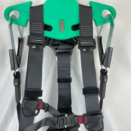 ЗЗ TAJIMA タジマ Mサイズ フルハーネス型安全帯 平ロープ式ダブルランヤード・腰当・腰ベルト付き ブラック