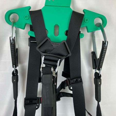 ЗЗ TAJIMA タジマ Mサイズ フルハーネス型安全帯 平ロープ式ダブルランヤード・腰当・腰ベルト付き ブラック