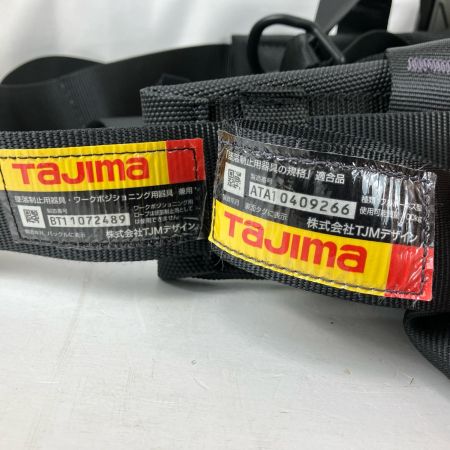 ЗЗ TAJIMA タジマ Mサイズ フルハーネス型安全帯 平ロープ式ダブルランヤード・腰当・腰ベルト付き ブラック