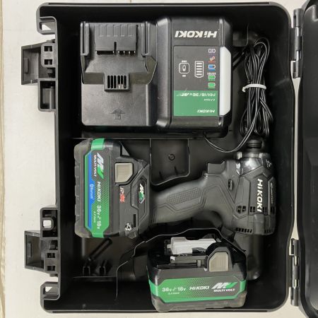 ЗЗ HiKOKI ハイコーキ 36v インパクトドライバ バッテリーx2 充電器 ケース付 WH36DC ブラック