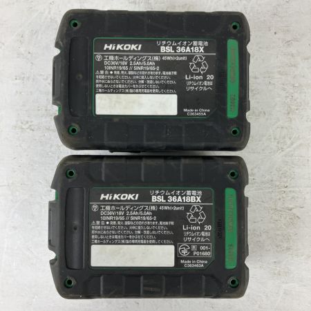 ЗЗ HiKOKI ハイコーキ 36v インパクトドライバ バッテリーx2 充電器 ケース付 WH36DC ブラック