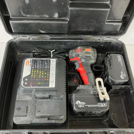 ЗЗ MAX マックス 14.4v/18v 充電式ブラシレスインパクトドライバ 充電器 バッテリー×2 ケース付 PJ-ID152 レッド×ブラック