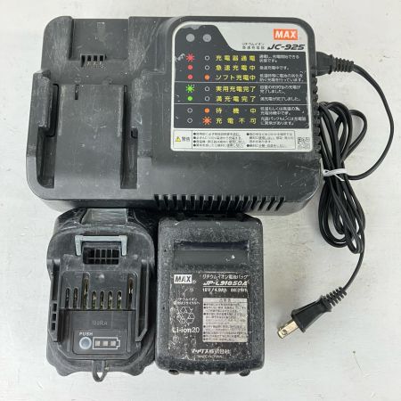 ЗЗ MAX マックス 14.4v/18v 充電式ブラシレスインパクトドライバ 充電器 バッテリー×2 ケース付 PJ-ID152 レッド×ブラック