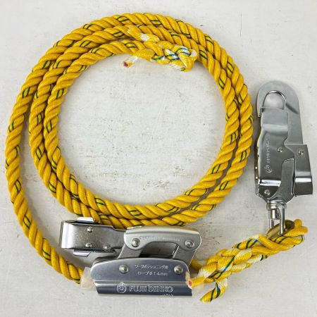 ЗЗ 藤井電工 柱上安全帯用ロープ ワークポジショニング用 ロープ径Φ14ｍｍ 箱 取説付 製造2024年7月 (2) NM-A445－H4 イエロー