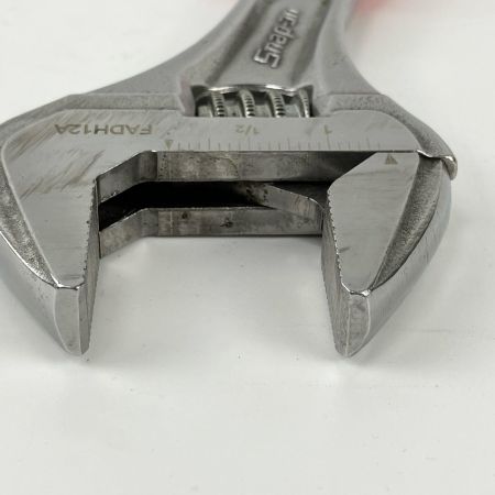 ЗЗ Snap-on スナップオン 全長300mm クッションハンドルアジャスタブルレンチ モンキーレンチ 本体のみ FADH12A シルバーｘレッド