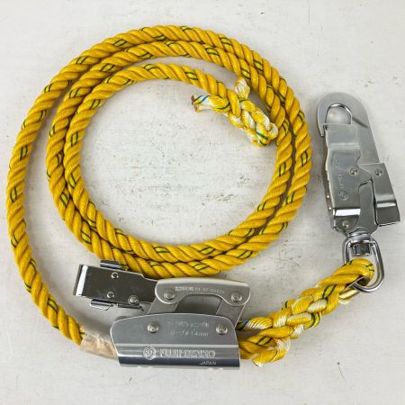 ЗЗ 藤井電工 柱上安全帯用ロープ ワークポジショニング用 ロープ径Φ14ｍｍ 箱 取説付 製造2024年7月 (1) イエロー