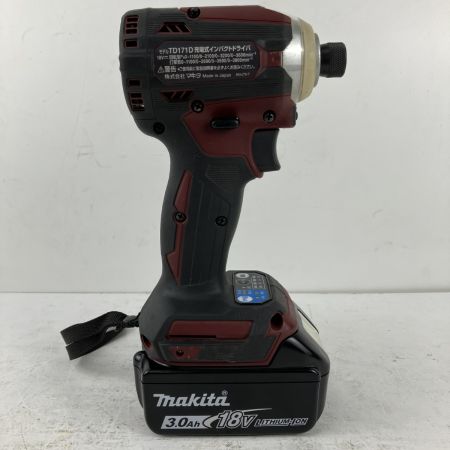 ЗЗ MAKITA マキタ 18v インパクトドライバ バッテリーx2 充電器 ケース付 TD171D オーセンティックレッド
