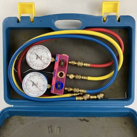 ЗЗ イチネンTASCO R410AR32用ボールバルブ式ゲージマニホールドキット TA122GBH-1 レッド×ブルー