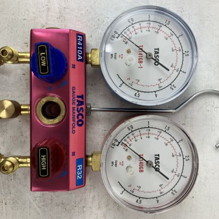 ЗЗ イチネンTASCO R410AR32用ボールバルブ式ゲージマニホールドキット TA122GBH-1 レッド×ブルー