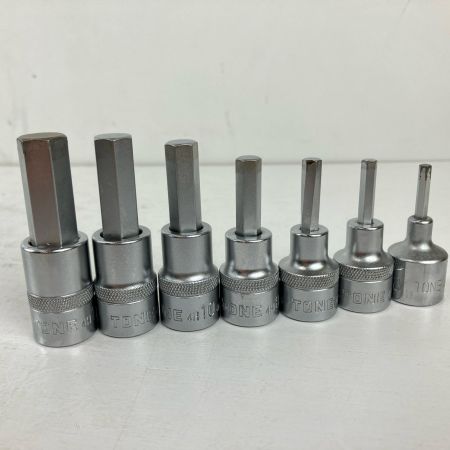 ЗЗ TONE トネ 12.7ｍｍ ヘキサゴンソケット 14-4ｍｍ 7個セット ホルダ付 4H4 4H5 4H6 4H8 4H10 4H12 4H14 シルバー