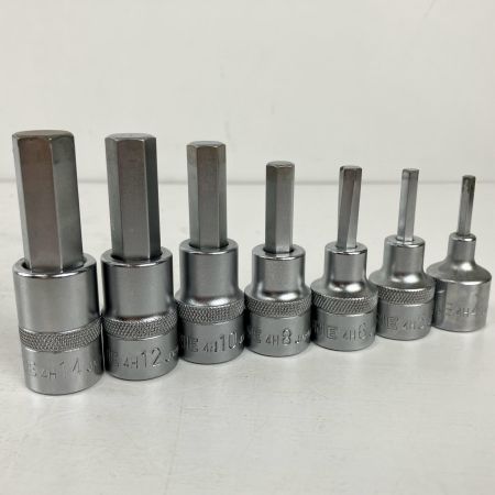 ЗЗ TONE トネ 12.7ｍｍ ヘキサゴンソケット 14-4ｍｍ 7個セット ホルダ付 4H4 4H5 4H6 4H8 4H10 4H12 4H14 シルバー