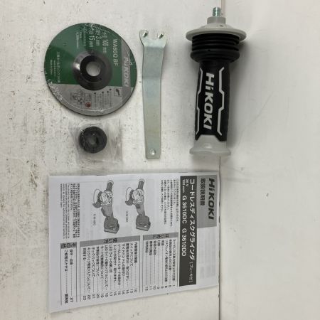 ЗЗ HiKOKI ハイコーキ 36v 100mm ディスクグラインダ バッテリーx2 充電器 ケース付 G3610DD グリーン